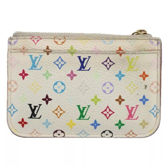 LOUIS VUITTON Multicolor Pochette Cles NM Coin Purse White - Picture 6 of 7